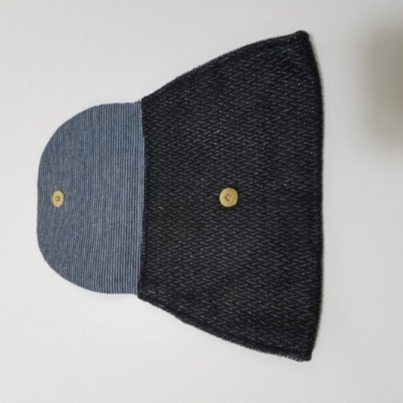 Shana Luther clutch black bag SML hand made in Brooklyn NYC fabric purse - Picture 6 of 11